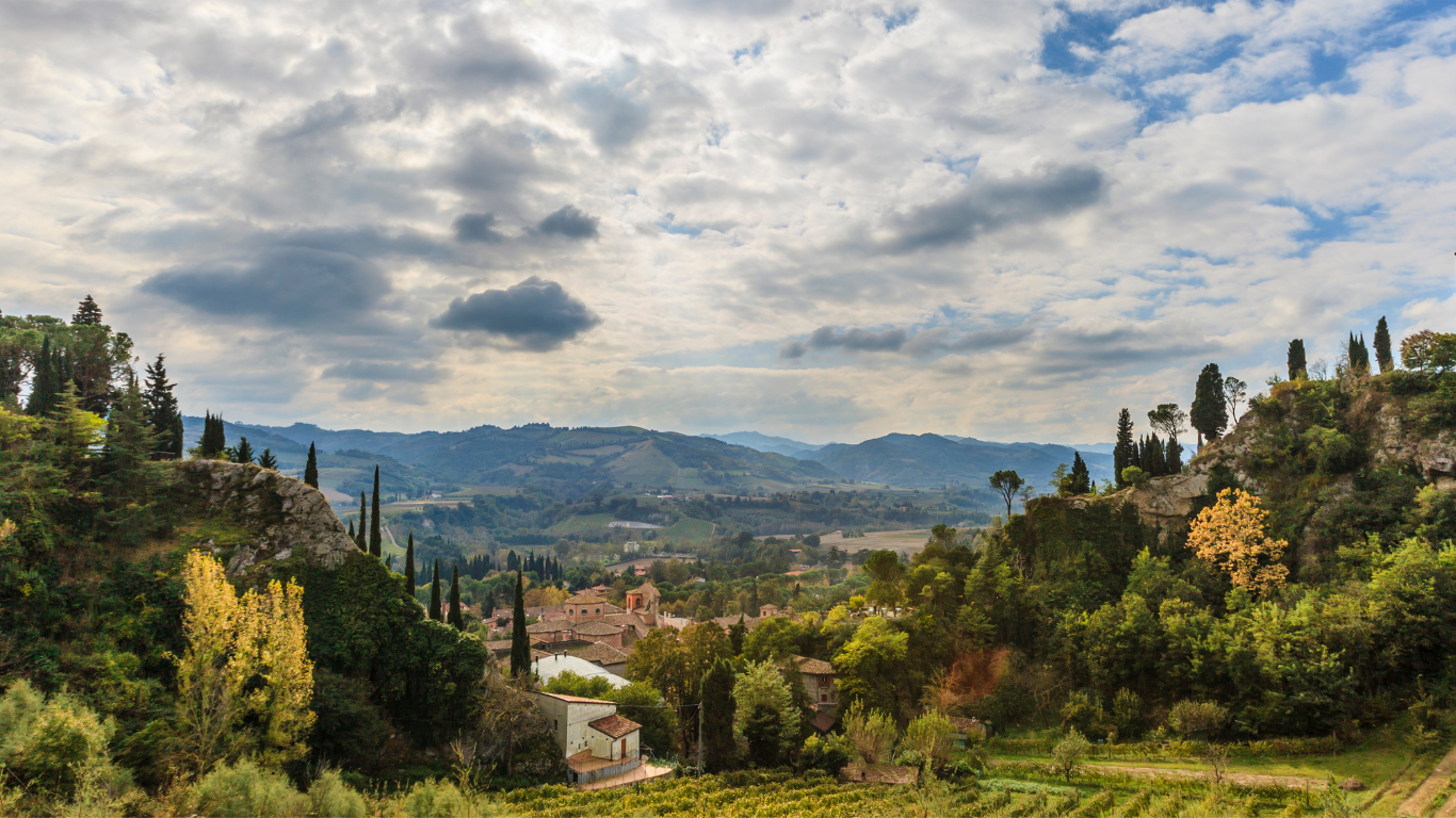 Paisagem da Emilia-Romagna, coração do Food Valley italiano
