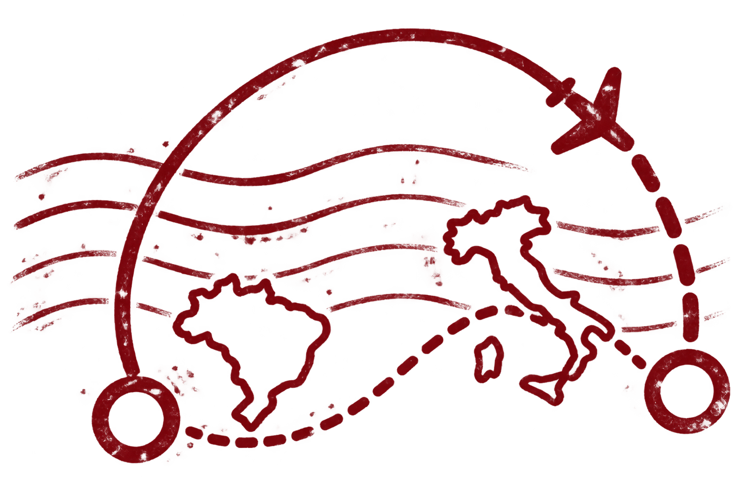 Carimbo da rota Brasil–Itália